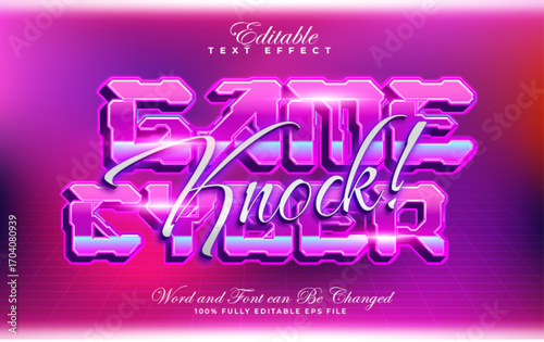 Game Cyber Knock 3D editable text effect style
