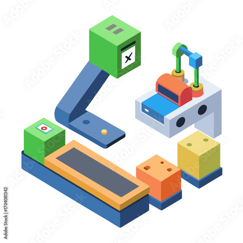 Automated sorting system with robotic arm and bins