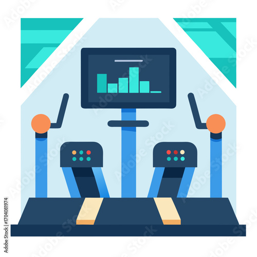 Futuristic gym equipment with digital display fitness