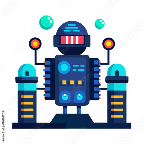 Futuristic robot with glowing elements technology science fiction