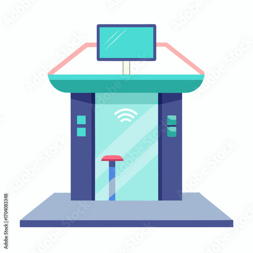 Modern public restroom kiosk futuristic