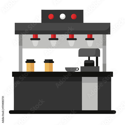 Sleek minimal coffee bar with automated espresso machine