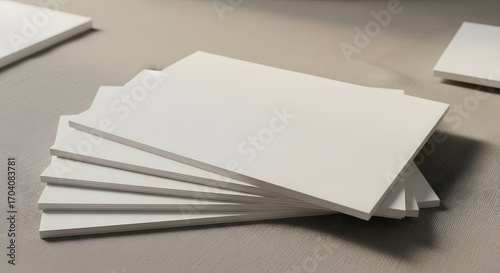 A stack of white foam boards arranged in a fanned-out pattern, suggesting a creative or crafting project, construction material, or artistic presentation for various applications
