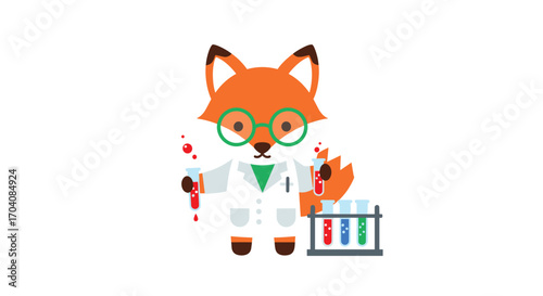 Clever Fox Cartoon Scientist A Whimsical Journey into Science & Discovery