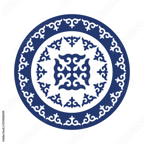 Kyrgyz Circular Ornament for a Carpet design illustration