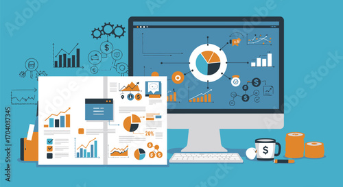 Strategic data visualization displayed on screen for company performance review
