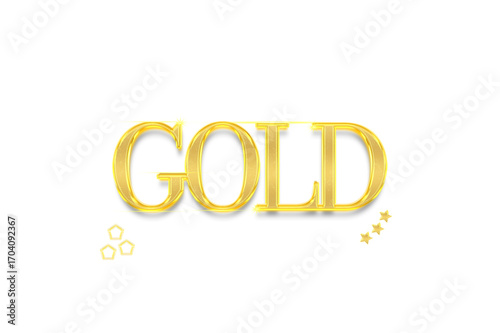 Gold transparent 3d text style