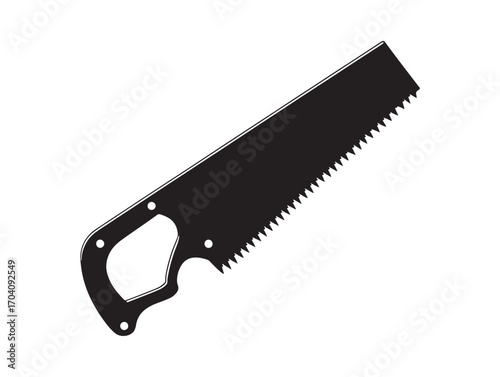 A hand saw silhouette. 