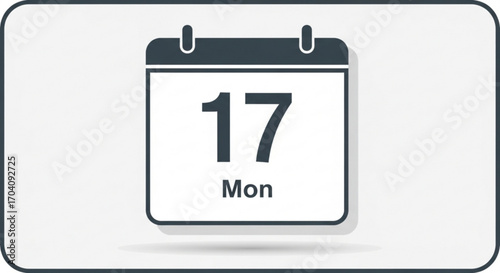 Calendar icon showing the 17th day of the month, perfect for reminders, schedules, and important dates in your life