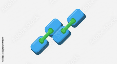 A blue and green chain link illustration, symbolizing connection, unity, and strength in a simple, modern design