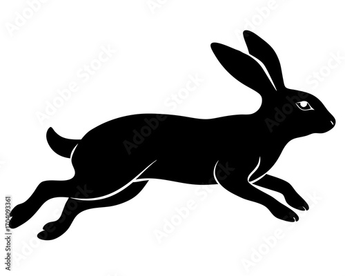 Rabbit jumping silhouette vector