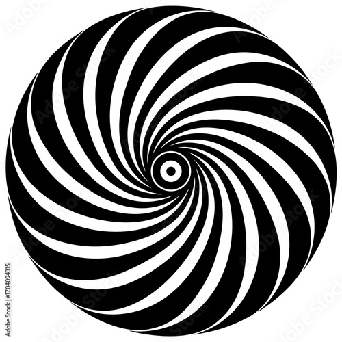 Black and white swirling vortex pattern abstract bold
