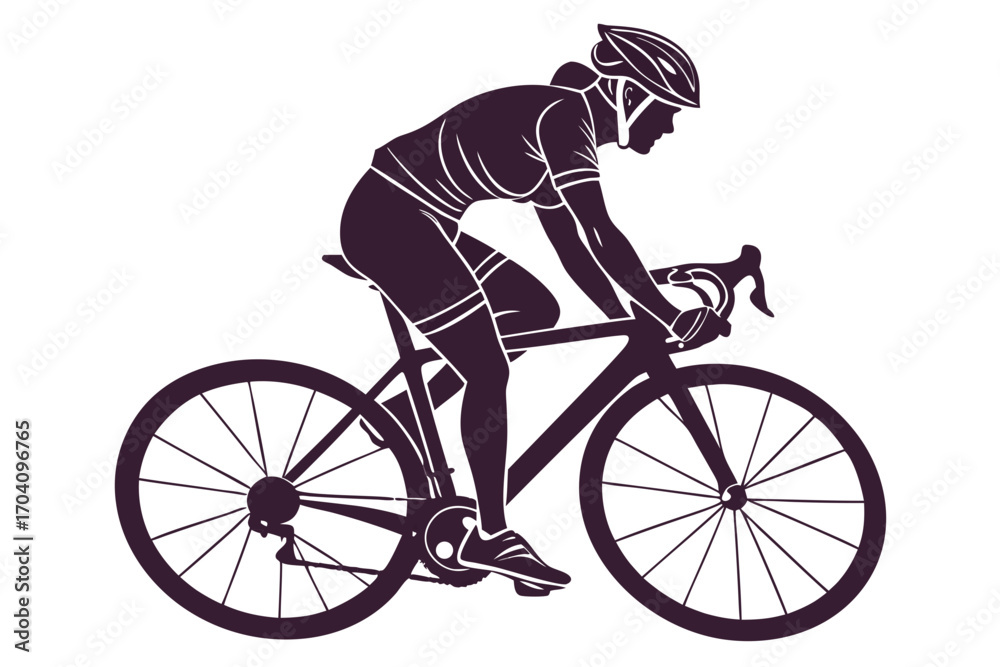 Naklejka premium Cyclist silhouette – high quality race bicyclist isolated on transparent background