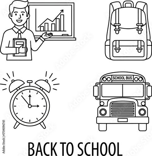 Back to School Icons Set – Education, Learning & School Supplies