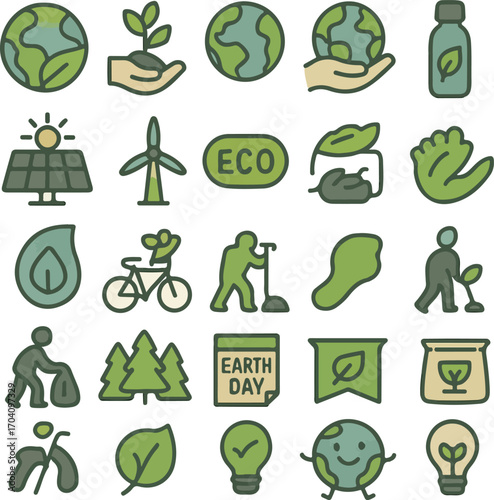 Earth and Environment Eco Icons Collection