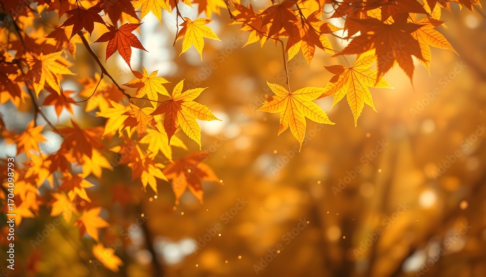 Autumn leaves in warm sunlight, showcasing vibrant fall colors. Autumn leaves in warm sunlight, showcasing vibrant fall colors.