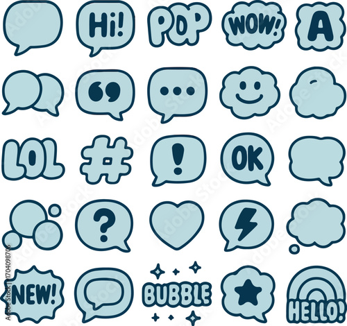 Speech Bubble Icons Collection for Communication and Expression