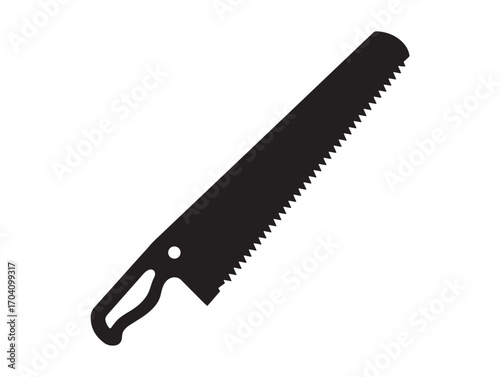 A hand saw silhouette. 