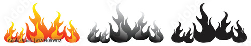 Flame fire silhouette and gradient illustration design.