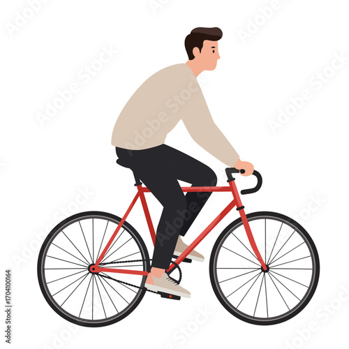 Man riding fixed gear bicycle