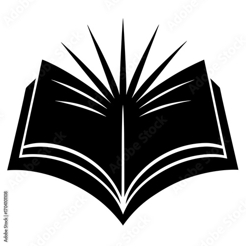 Open book radiating light knowledge wisdom