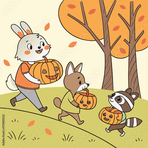 Pumpkin Parade Coloring Pages Cute