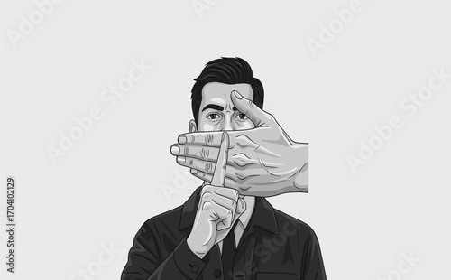 Conceptual Illustration of Silence and Communication Barriers