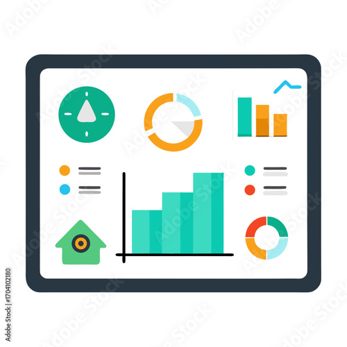 Free Download Smart home energy dashboard graphs and icons vector - GFXLoad