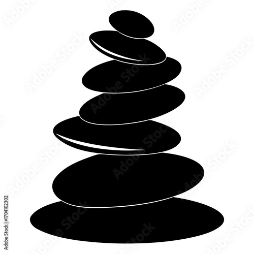 Stacked smooth stones silhouette balanced stones stacked stones