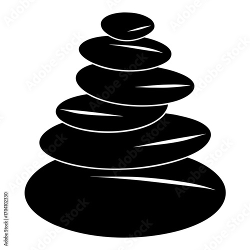 Stacked smooth stones silhouette stacked stones black and white