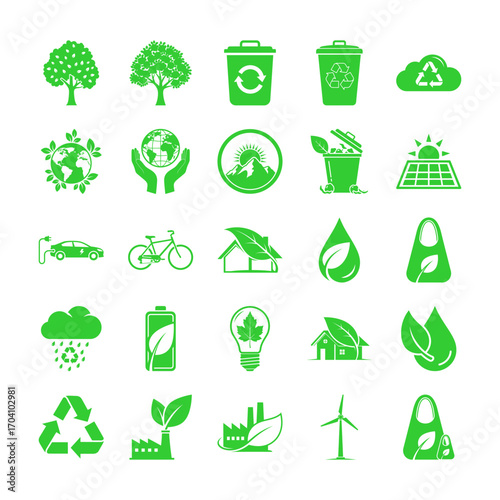 Ecology icons set. Nature icon. Eco green icons. Vector