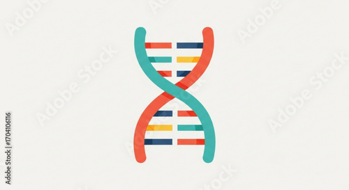 Illustration of a dna double helix, representing genetics, biology, and the building blocks of life and scientific research