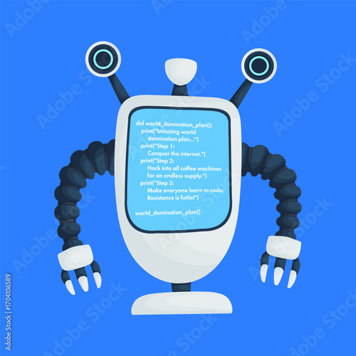 Cybernetic Scheme, Phase One Programming Animated Robot for Global Conquest.