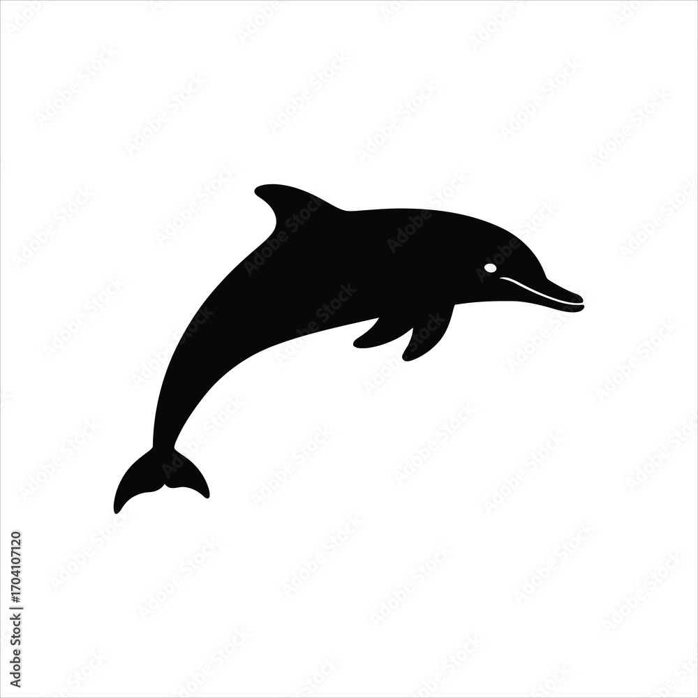 Fototapeta premium Dolphin silhouette isolated on white