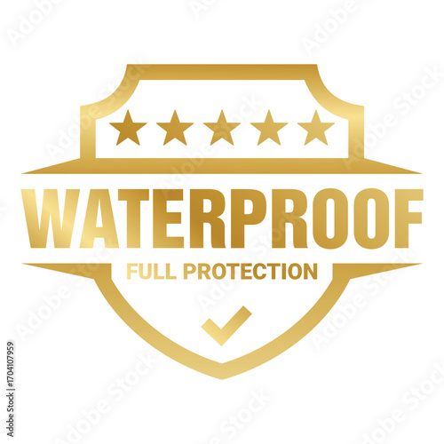Obraz na plátně Waterproof label or waterproof symbol vector isolated template