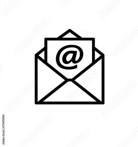Simple illustration of an envelope with an email symbol representing digital communication and connectivity in modern life Generative AI