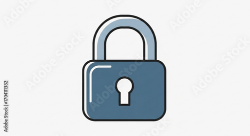 Blue padlock with a, symbolizing security and protection