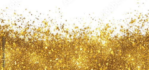 texture Gold glitter swash shiny stroke shape, luxury party brush, element vector design on transparent background