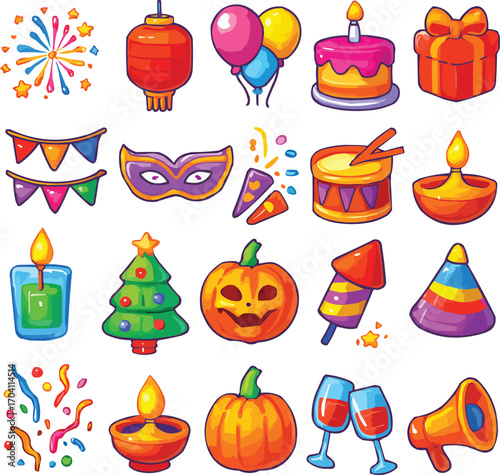 Festival & Celebration Icon Set