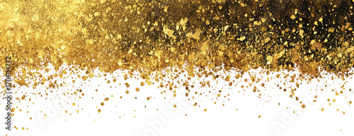 golden background Gold Glitter Brush Stroke Gold, glitter Ink watercolor drop blot isolated on white background.