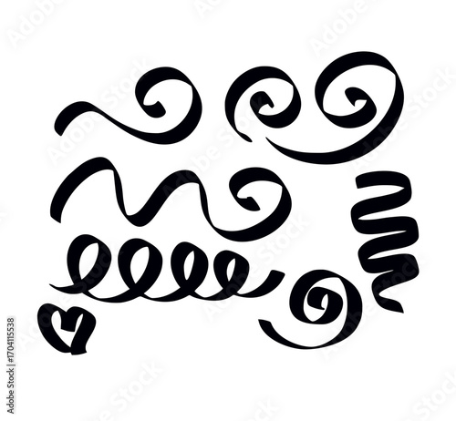 Spiral, garland, curl set