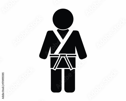 Karate fighter icon silhouette vector 