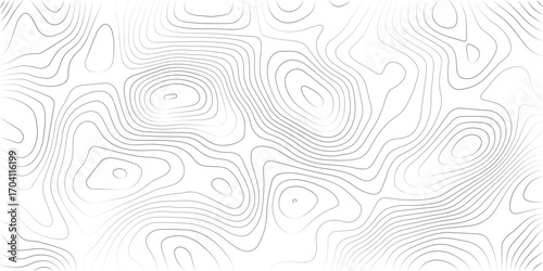 Abstract white background map with topographic elevation contour lines and wavy geographic mapping paper style texture

