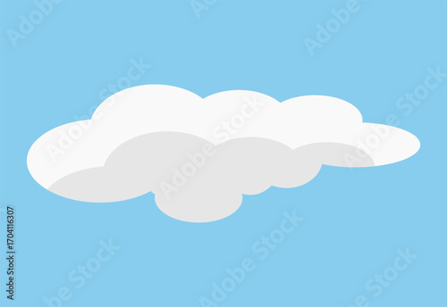 Flat vector illustration of the sun partially covered by clouds on an orange sky background. Simple weather icon design for forecast apps, climate graphics, and educational materials