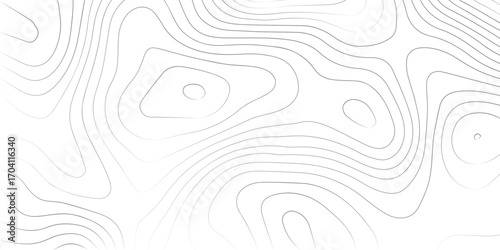Geographic mapping topographic contour line illustration with white textured paper background and abstract elevation
