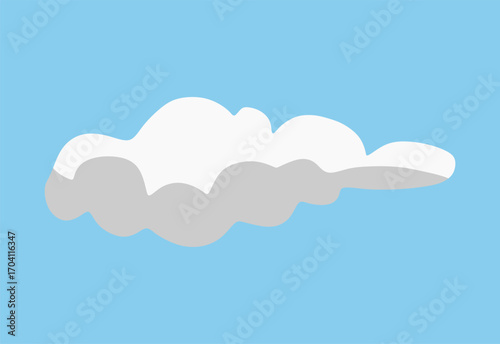 Flat vector illustration of the sun partially covered by clouds on an orange sky background. Simple weather icon design for forecast apps, climate graphics, and educational materials