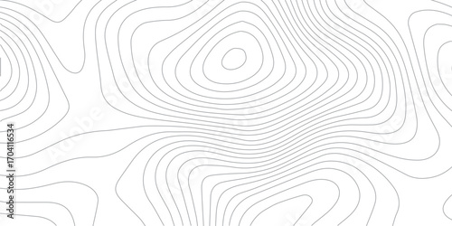 Abstract cartography design with topographic elevation lines on white paper background and geographic contour patterns

