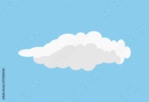 Flat vector illustration of the sun partially covered by clouds on an orange sky background. Simple weather icon design for forecast apps, climate graphics, and educational materials