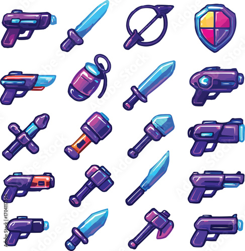 Futuristic Weapon Icon Set