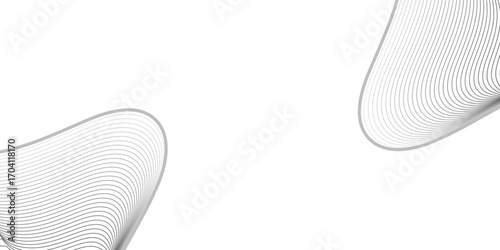 Create a dynamic abstract composition where thin black lines bend and intersect in a wavelike structure. The overlapping lines should form a translucent mesh, producing depth and dimension against a 
